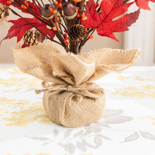 Glitzhome® 21" Fall Burgundy Leaves Table Tree